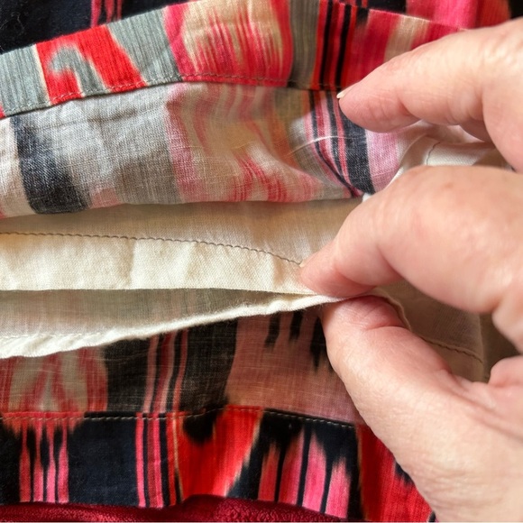 Bella Tu Ikat Print Hand Beaded Dress. Size Large. - Picture 8 of 11